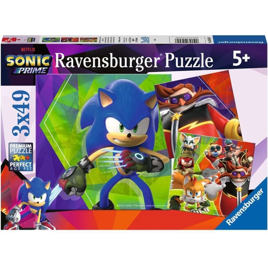 SONIC PUZZLE TRIPLE 3X49 PIEZAS image 0