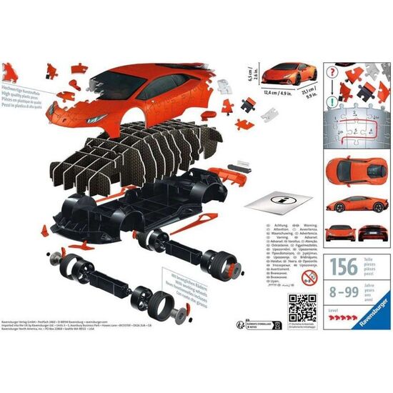 PUZZLE 3D VEHÍCULOS LAMBORGHINI HURACÁN EVO 108 PIEZAS image 1