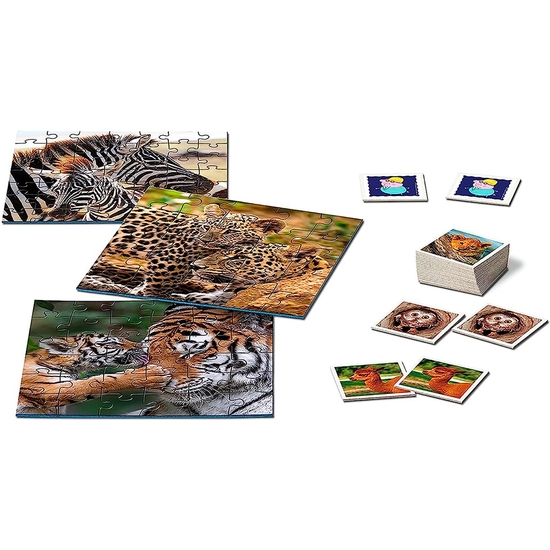 ANIMALES SABANA PACK MEMORY Y PUZZLE TRIPLE image 1