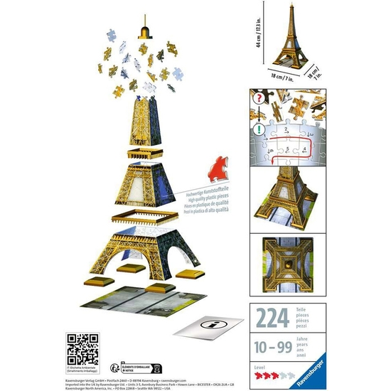 PUZZLE 3D EDIFICIOS TOUR EIFFEL 216 PIEZAS image 2