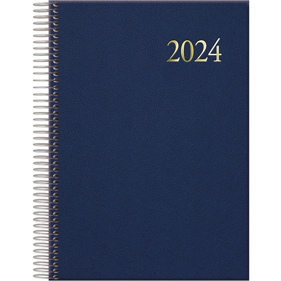 AGENDA 2024 DÍA PÁGINA 14X20 AZUL CON ESPIRAL SEGOVIA image 0