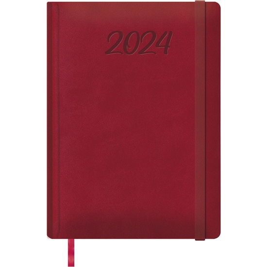 AGENDA 2024 SEMANA VISTA 17X24 CON GOMA BURDEOS MANAOS image 0