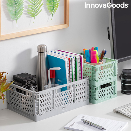 SET DE 3 CAJAS ORGANIZADORAS PLEGABLES Y APILABLES BOXTOR INNOVAGOODS image 2