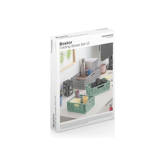 SET DE 3 CAJAS ORGANIZADORAS PLEGABLES Y APILABLES BOXTOR INNOVAGOODS image 6