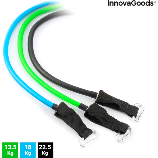 SET DE BANDAS DE RESISTENCIA CON ACCESORIOS Y GUÍA DE EJERCICIOS TRIBAINER INNOVAGOODS (PACK DE 3) image 1