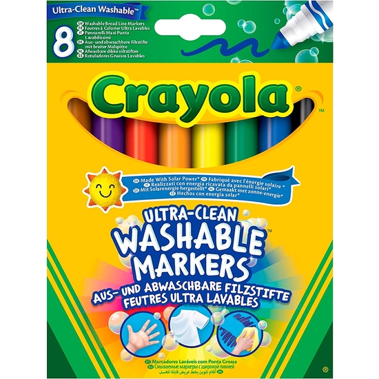 CRAYOLA ESTUCHE 8 ROTULADORES ULTRA LAVABLES MAXI PUNTA image 0