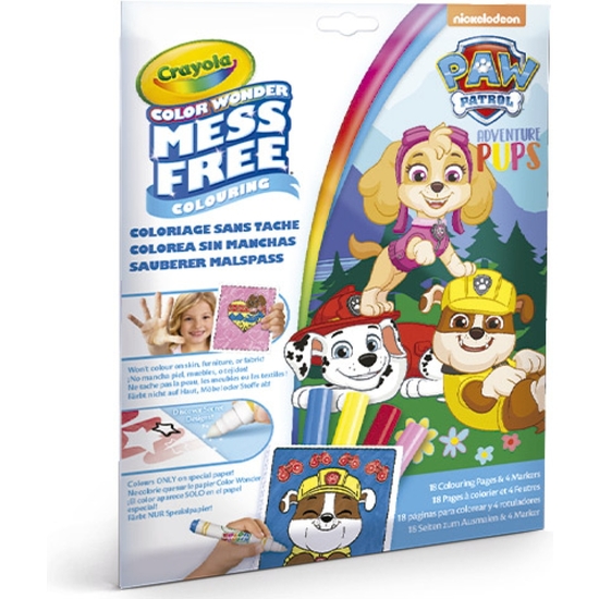 SET CRAYOLA COLOREA SIN MANCHAS PATRULLA CANINA. ROTULADORES Y PAPEL ESPECIAL image 0