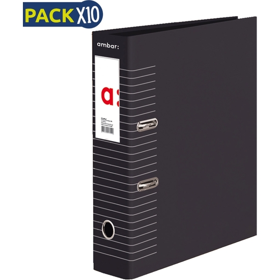 PACK 10 ARCHIVADORES A4 AZUL NEGRO RAYAS image 0