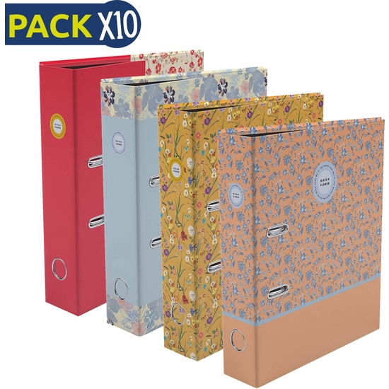 PACK 10 ARCHIVADORES PALANCA A4 FLOWER image 0