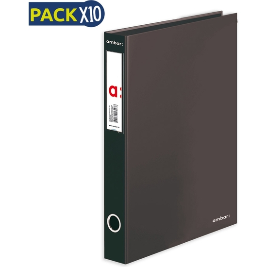 PACK 10 CARPETA ARCHIVADORA 2 ANILLAS 45MM A4 NEGRO image 0
