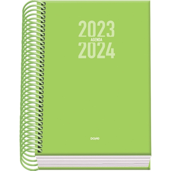 AGENDA ESCOLAR 2023-24 DÍA PÁGINA VERDE 110X150 A6 image 0