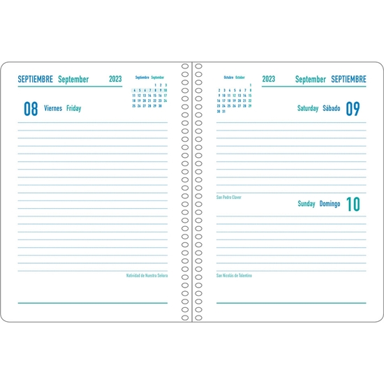 AGENDA ESCOLAR 2023-24 DÍA PÁGINA VERDE 110X150 A6 image 1