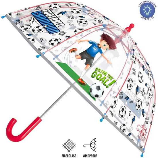 PARAGUAS INFANTIL CAMPANA FÚTBOL MANUAL ANTIVIENTO 67 CM image 0