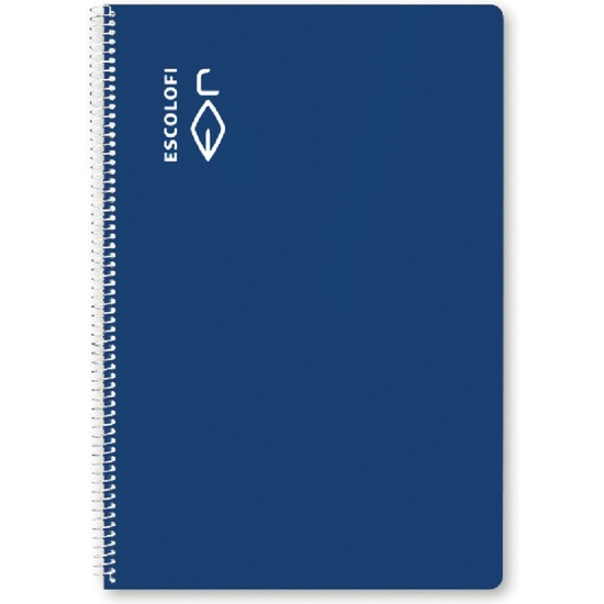ESCOLOFI PACK 5 BLOC ESPIRAL FOLIO 50 H 70 GR CUADRÍCULA 3X3 MARGEN AZUL image 1
