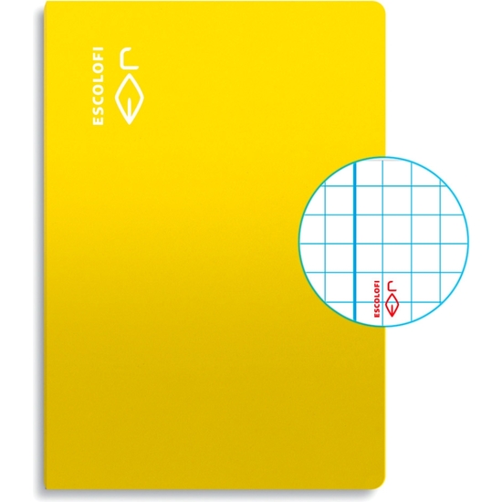 ESCOLOFI PACK 10 CUADERNOS GRAPADOS FOLIO 50H 70 GR CUADRÍCULA 4X4 MARGEN - AMARILLO image 1