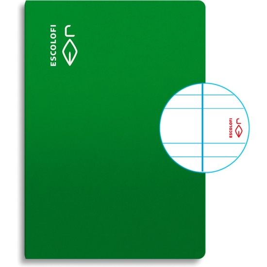 ESCOLOFI PACK 10 CUADERNOS GRAPADOS FOLIO 50 H 70 GR PAUTA 3,5 MARGEN VERDE image 1