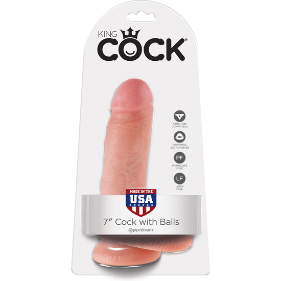 KING COCK 7 INCH WITH BALLS FLESH image 1