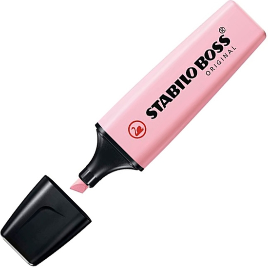 CAJA 10 ROTULADOR FLUORESCENTE STABILO BOSS ROSA PASTEL image 1