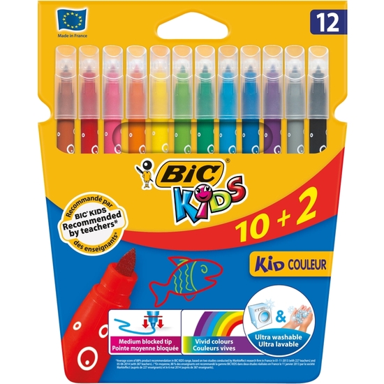 ESTUCHE 12 ROTULADORES BIC KIDS SUPER LAVABLE image 0