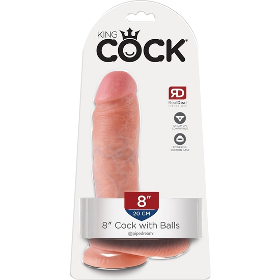 KING COCK 8 INCH WITH BALLS FLESH image 1
