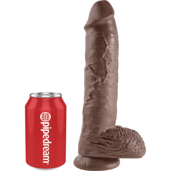 KING COCK 10 INCH WITH BALLS BROWN image 2
