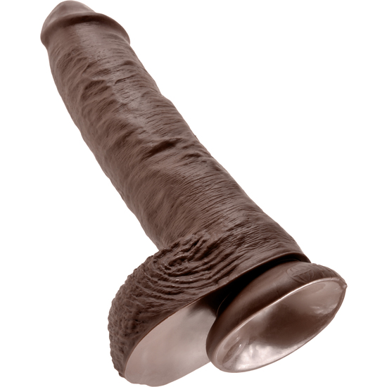 KING COCK 10 INCH WITH BALLS BROWN image 4