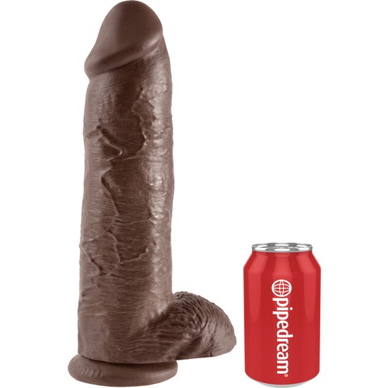 KING COCK 12 INCH WITH BALLS BROWN image 2