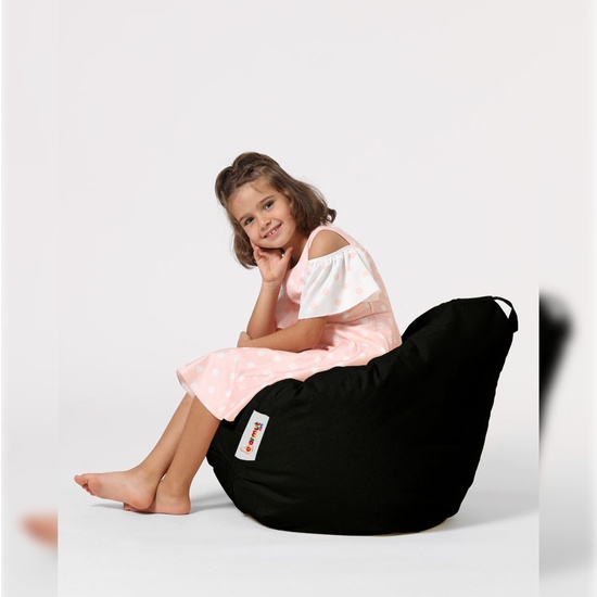 SILLÓN-PUF PARA NIÑOS PARA EXTERIORES NEGRO image 1