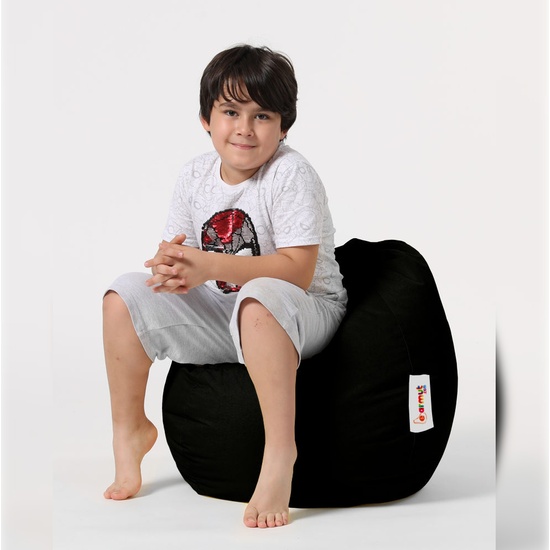 SILLÓN-PUF PARA NIÑOS PARA EXTERIORES NEGRO image 4