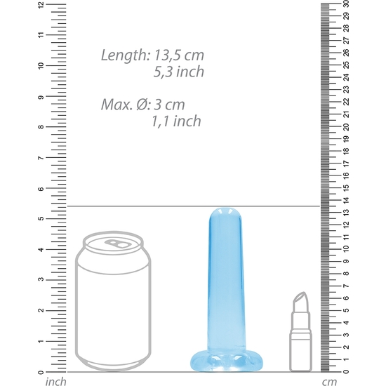 REALROCK - NON REALISTIC DILDO WITH SUCTION CUP - 5,3/ 13,5 CM - TRANSPARENT BLUE  image 2