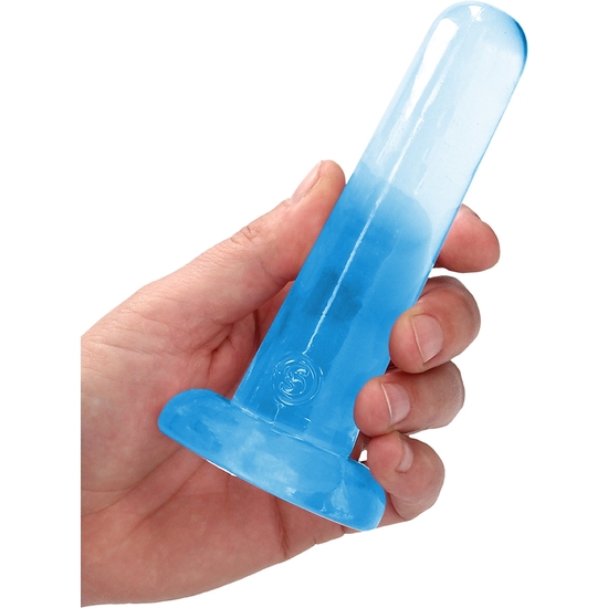 REALROCK - NON REALISTIC DILDO WITH SUCTION CUP - 5,3/ 13,5 CM - TRANSPARENT BLUE  image 4