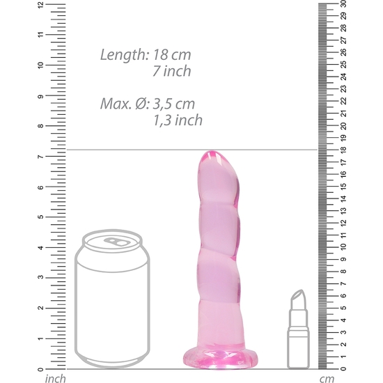 REALROCK - NON REALISTIC DILDO WITH SUCTION CUP - 7/ 17 CM - PINK image 2