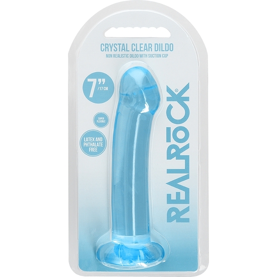 REALROCK - NON REALISTIC DILDO WITH SUCTION CUP - 6,7/ 17 CM - BLUE image 1