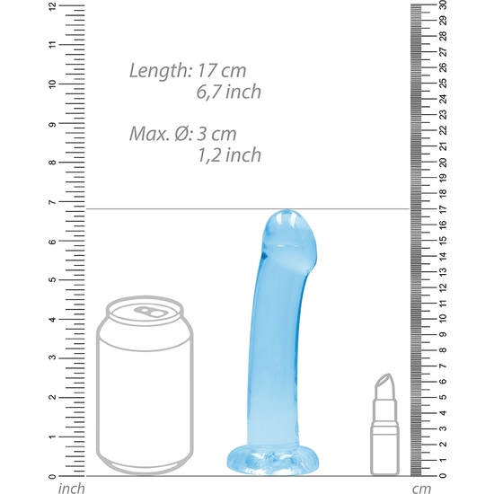 REALROCK - NON REALISTIC DILDO WITH SUCTION CUP - 6,7/ 17 CM - BLUE image 2