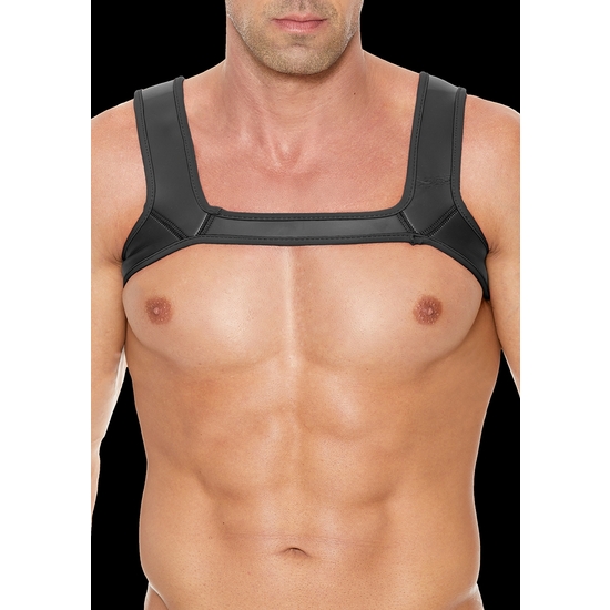 OUCH PUPPY PLAY - NEOPRENE HARNESS BLACK image 0
