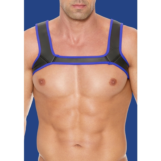 OUCH PUPPY PLAY - NEOPRENE HARNESS - BLUE image 0