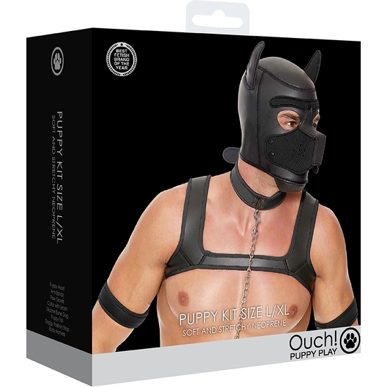 OUCH PUPPY PLAY - NEOPRENE PUPPY KIT BLACK image 1