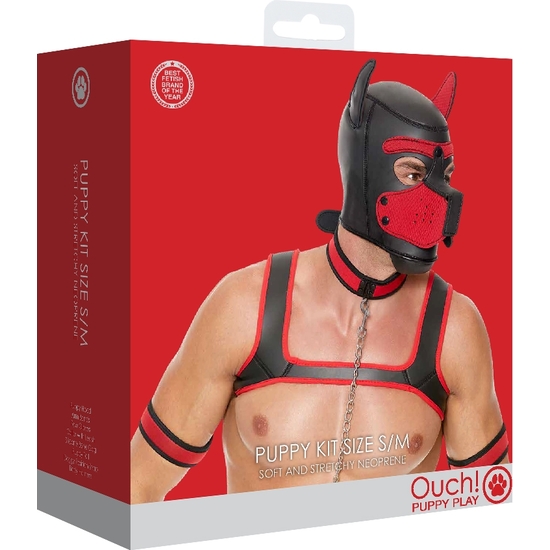 OUCH PUPPY PLAY - NEOPRENE PUPPY KIT RED image 1