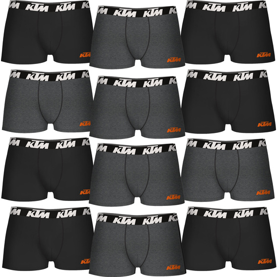 SET DE 12 CALZONCILLOS BÓXER KTM NEGRO Y GRIS OSCURO image 0