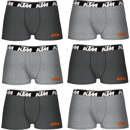 SET DE 6 CALZONCILLOS BÓXER KTM GRIS CLARO Y GRIS OSCURO image 0