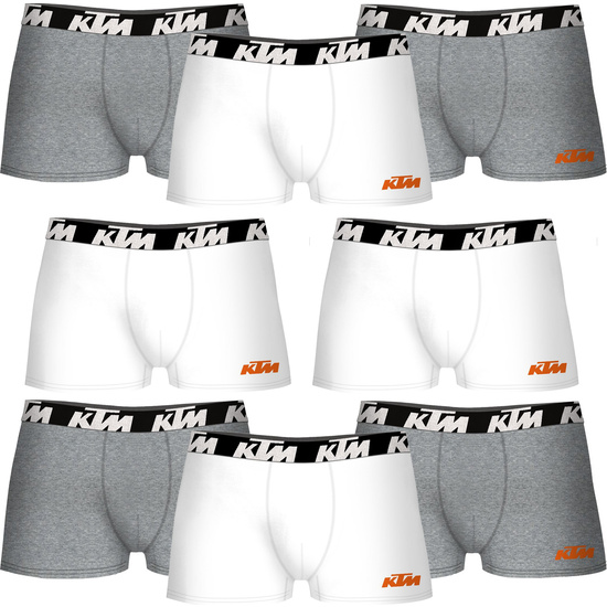 SET DE 8 CALZONCILLOS BÓXER KTM BLANCO Y GRIS CLARO image 0