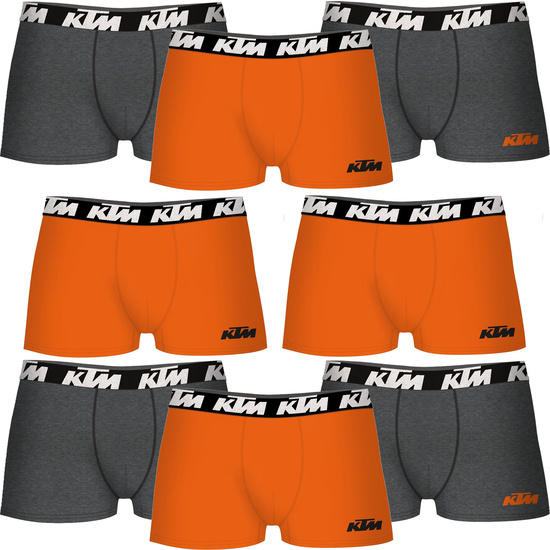 SET DE 8 CALZONCILLOS BÓXER KTM NARANJA Y GRIS OSCURO image 0