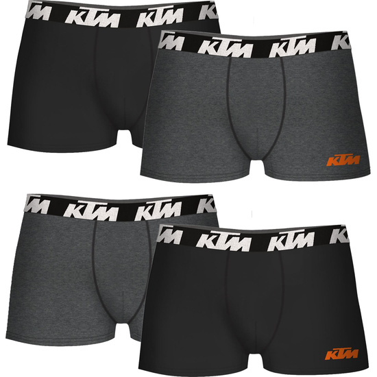 SET DE 4 CALZONCILLOS BÓXER KTM NEGRO Y GRIS OSCURO image 0