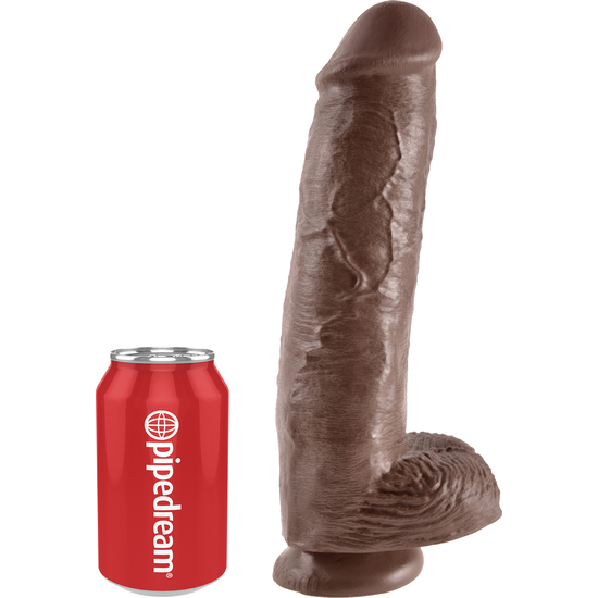 KING COCK 11 INCH WITH BALLS BROWN image 2