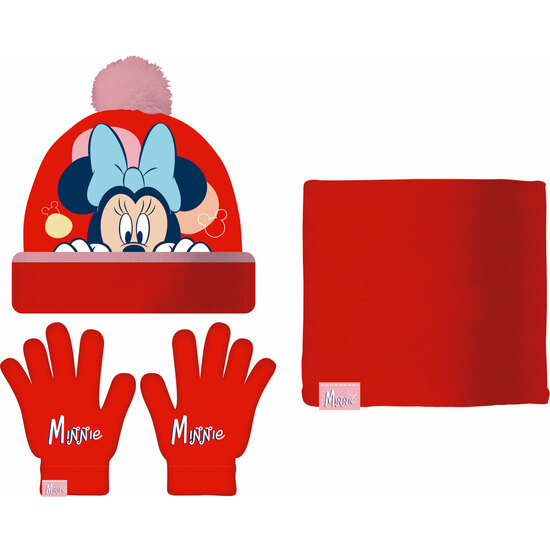 SET GORRO/BUFF/GUANTES BEBÉ 44/46 MINNIE MOUSE "LUCKY" image 0