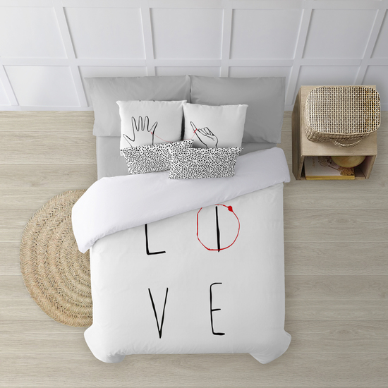 FUNDA NÓRDICA 100% ALGODÓN MODELO LOVE PARA CAMA DE 240X220 CM. image 2