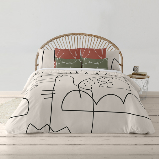FUNDA NÓRDICA 100% ALGODÓN MODELO BURDEOS PARA CAMA DE 200X200 CM image 0