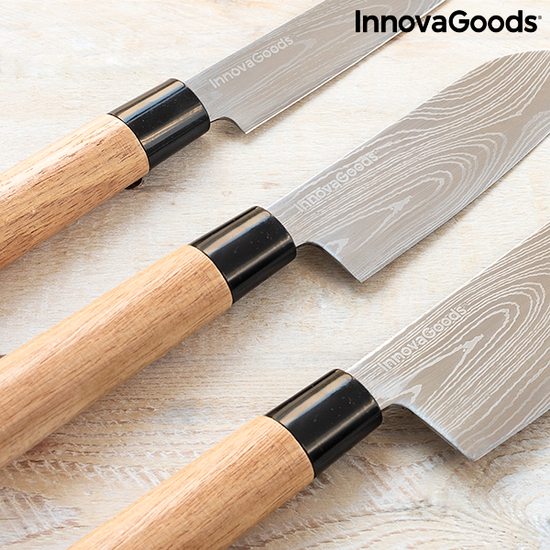 SET DE CUCHILLOS JAPONESES CON FUNDA DE TRANSPORTE PROFESIONAL DAMAS·Q INNOVAGOODS image 1
