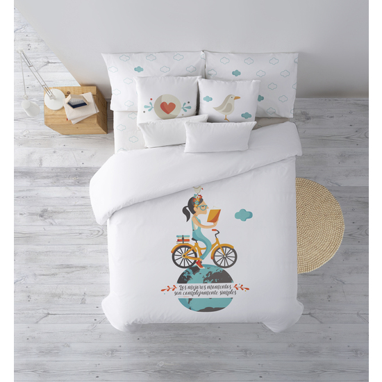 FUNDA NÓRDICA 100% ALGODÓN MODELO BICI PARA CAMA DE 90 (155X240CM.) image 0