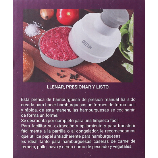 PRENSA HAMBURGUESAS MANUAL PLAST. QUTTIN image 2